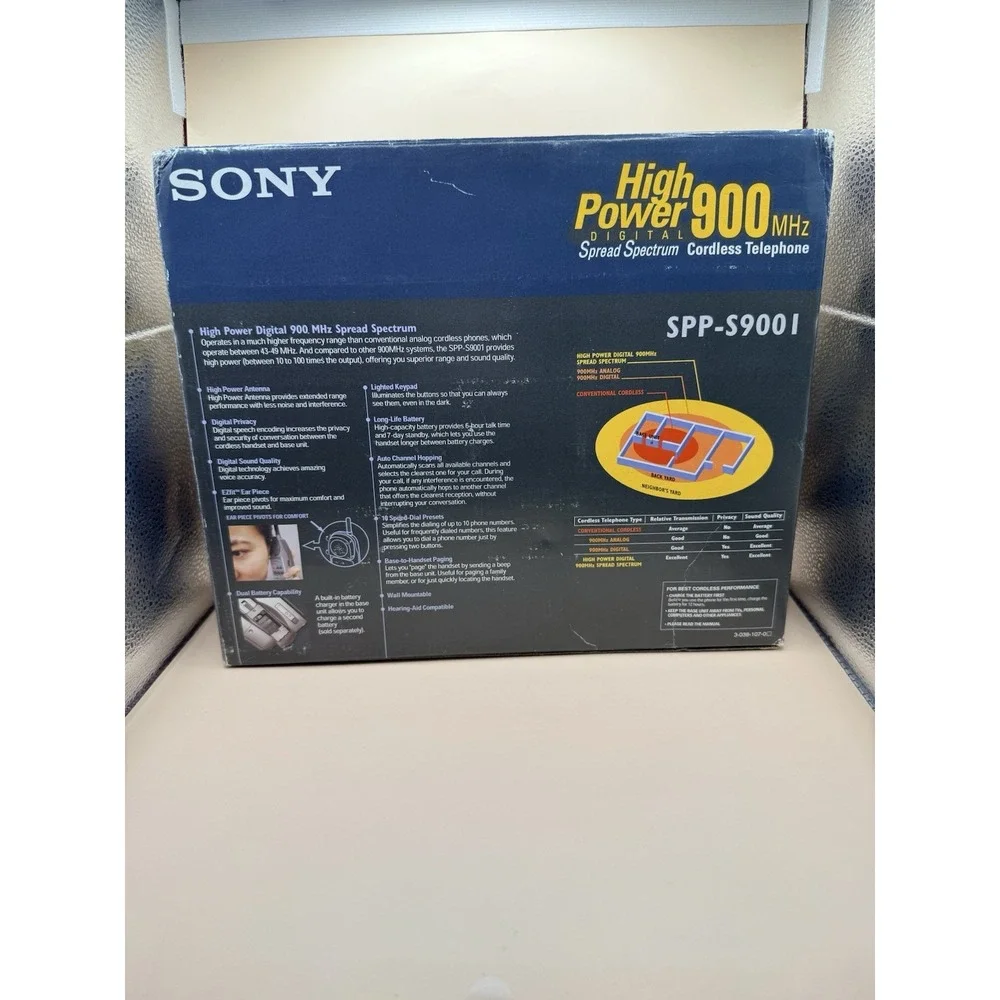 Sony SPP-S9001 High Power Digital 900mhz Cordless Phone Used Open Box